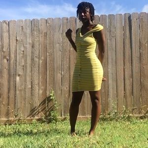 Yellow midi dress